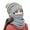 Grey 3 Pcs Set (Hat & Scarf & Face Mask), variant on Women's Winter Warm Knitted Crochet Hat Fleece Lined Cable Faux Fur Pom Pom Beanie Hat Skull Cap