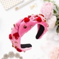 thumbnail image 4 of JYYYBF Women's Valentine's Day Hair Accessories, Knotted Heart Bow Rhinestones Hair Hoop Hair Band, 4 of 8