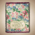 thumbnail image 5 of Manual ATWBBV Watercolor Birds & Butterflies with Verses Tap Throw, 60-inch Width, 5 of 5
