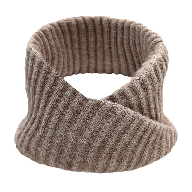 Brown Neckerchief Outdoor Bib Solid Color Warm Wool Bib Double Thickened Single Head Bib