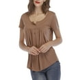 thumbnail image 3 of Womens V Neck Casual Blouse Button Down T Shirts Flare and Flowy Tops, 3 of 6