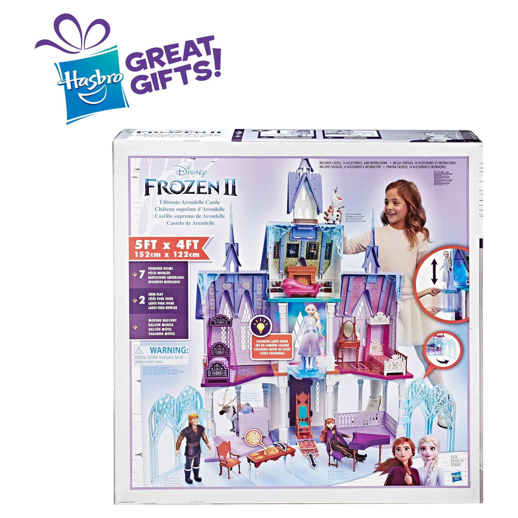 Disney Frozen 2 Ultimate Arendelle Castle Playset, Lights, Moving Balcony, 5x4 Ft. - image 3 of 26