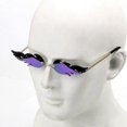 thumbnail image 2 of Streetwear Fashion Fire Flame Sunglasses Driving Glasses Uv 400 Glasses Trendy Narrow Rimless Wave Sunglasses（green）, 2 of 5