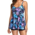 thumbnail image 4 of wsevypo Womens Plus Size Tankini Swimsuits Two Piece Bathing Suit Floral Tankini Top with Boyshort Swimwears, 4 of 7