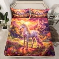 thumbnail image 2 of Manfei Cartoon Uniron Full Size Sheets,Princess Castle Bed Sheets,Colorful Fairy Tale Sheet Sets For Girls Teens,Ultra Soft Home Decor,4 Pieces, 2 of 7