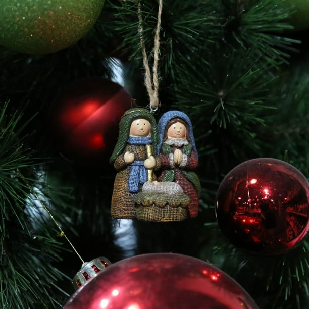 Hogar y jardín, Adornos colgantes, Colgante de resina para fiesta navideña, Escena navideña, Decoración para árbol de Navidad, Pesebre, Decoración del hogar, Colgante, Montura de resina
