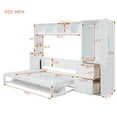 thumbnail image 4 of Queen Size Murphy Bed with Closet and Drawers, Wall Bed with Built-in Top Shelf, Can Be Folded Into A Cabinet, for Guest Room Small Room, Space Saving & No Box Spring Needed, White, 4 of 9