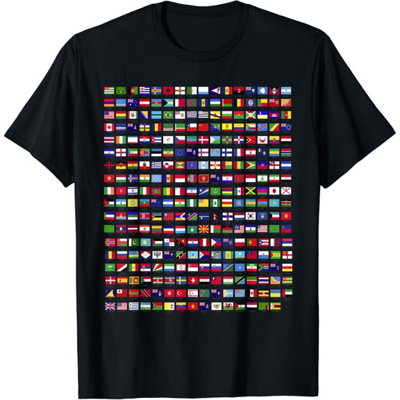 Flags of the Countries of the World 287 Flag International T-Shirt Black Small