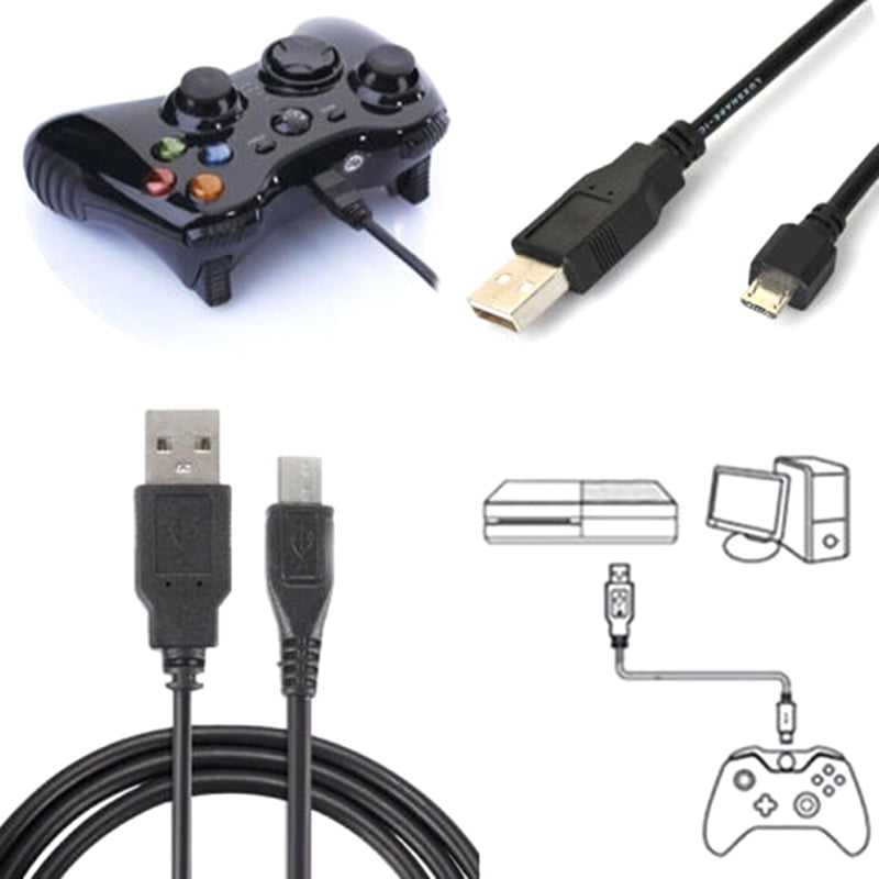 Black micro usb charging data cable cord for playstation 4 ps4 - Walmart.com