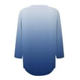 thumbnail image 6 of Comdrip Three Quarter Sleeve Tops Woman, 3/4 Length Sleeve Womens Tops Round Neck Casual Tops Basic Pleated Shirts Loose Fit 2025 3/4 Sleeve Tops for Women Sky Blue L, 6 of 8