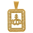 thumbnail image 2 of 925 Sterling Silver Yellow-tone Unisex Cubic Zirconia Religious Allah Charm Pendant Necklace 40x23.2mm Wide Pendant for, 2 of 2