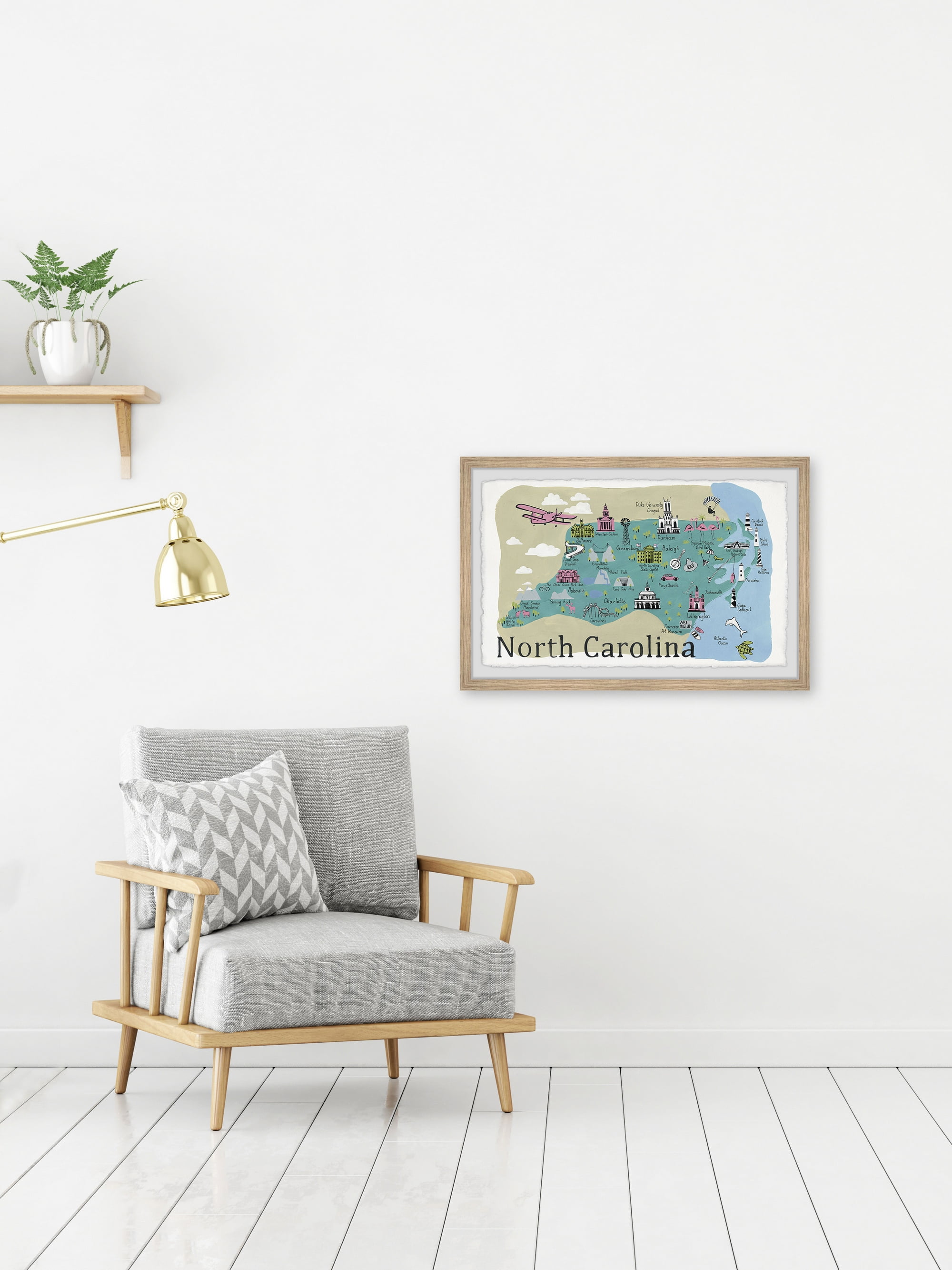 Marmont Hill To North Carolina Framed Wall Art, 16" x 24"