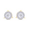 thumbnail image 2 of AFFY AFFY 1/2 Carat Round Cut White Natural Diamond Miracle Set Stud Earrings In 14K Yellow Gold Over Sterling Silver (Clarity : I2-I3, Color : I-J, 0.50 Cttw), 2 of 4