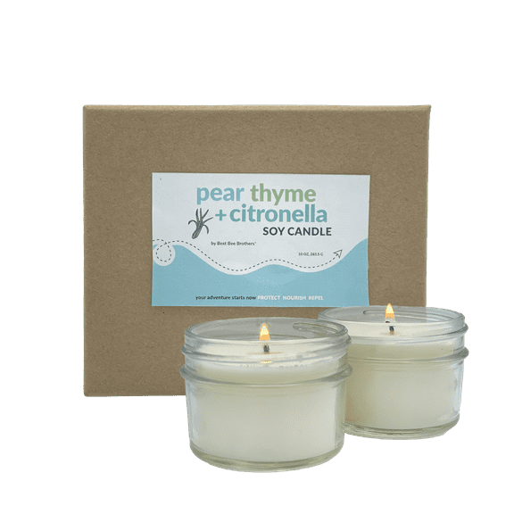 Pear   Thyme Citronella Soy Candle - 3oz 2 Pack, Best Bee Brothers