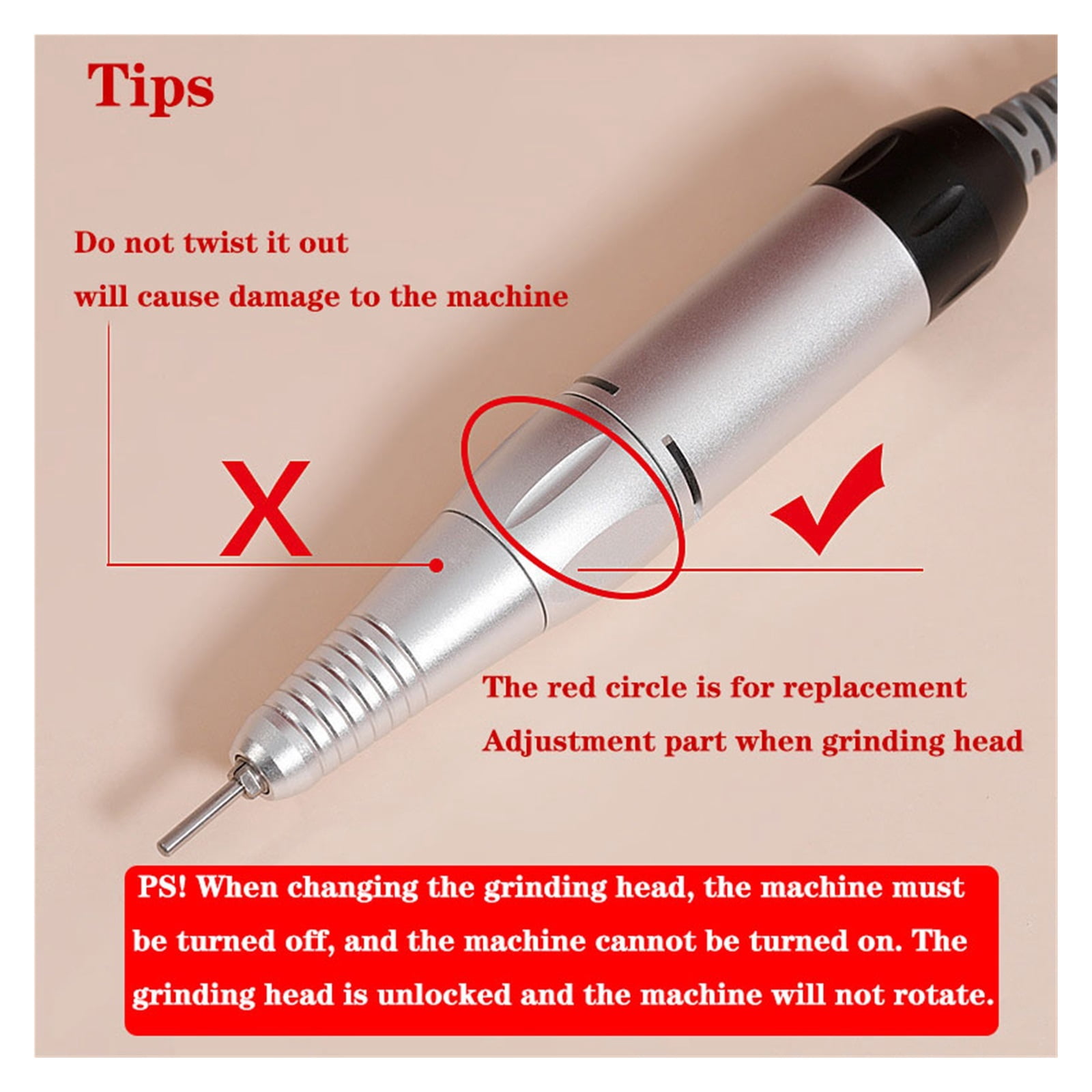Portable Nail Drill, 35000RPM Electric Nail Drill Machine, Rechargeable Manicure, Nail Drill Pen Apparatus For Manicure Nail Gel Polisher ,Long Lasting