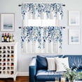 thumbnail image 2 of Blue Teal Eucalyptus Leaves Kitchen Curtains Sets for Windows 36 Inch Length, Watercolor Weeping Botanical Rod Pocket Window Treatments Tier Curtains and Valances Set for Bedroom/Bathroom, 2 of 8