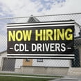 thumbnail image 2 of Now Hiring CDL Drivers 13 oz Heavy Duty Vinyl Banner Indoor/Outdoor Help Wanted Sign for Business Storefront Advertising Single-Sided with Metal Grommets (1.5x5 ft, Bk & Ye & Wh), 2 of 6