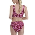 thumbnail image 5 of High Waisted Bikini Sets For Women, Purple Orchids Flowers Swimsuits Tummy Control, Two Pieces Bathing Suit, 5 of 8