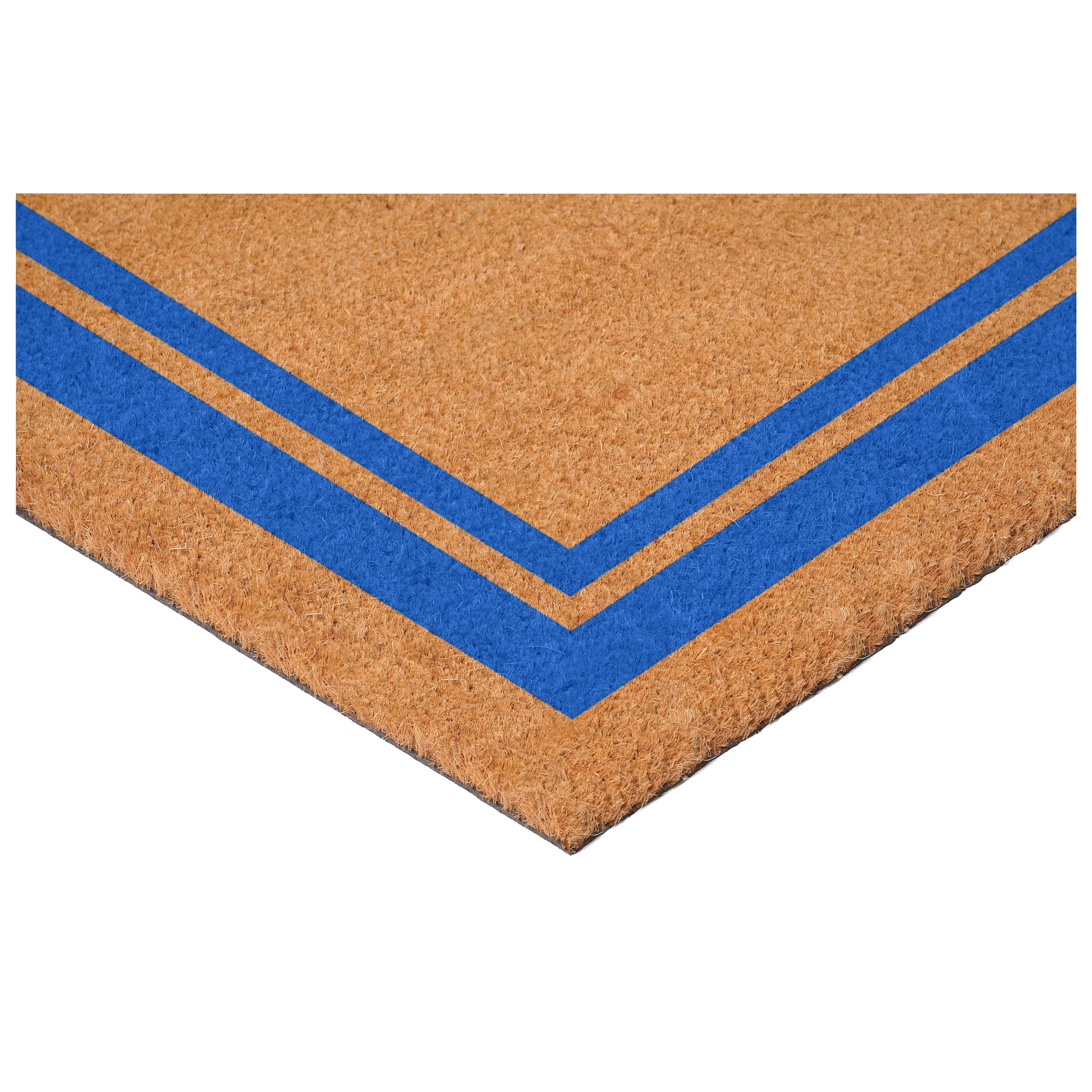 Blue Border Monogram Doormat (Letter A)