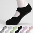 thumbnail image 5 of ZTKJ 1 Pair Women Simple Design Yoga Sock Nonslip Socks Exercise Cotton Summer Hosiery Clothing Accessory Sports Gear Black Long Tube, 5 of 6