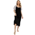 thumbnail image 4 of WBQ Womens Long Nightgown Short Sleeve Nightshirt Spoon Neck Soft Loungewear Casual Sleepwear, 4 of 7