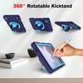 thumbnail image 5 of Hard Back Cover Case for Samsung Galaxy Tab A7 Lite 8.7" Tablet 2021 Release Model SM-T220/T225/T227 - 3 Layers Protective Portable Case with Rotating View Kickstand & Shoulder/Hand Strap, Navyblue, 5 of 7