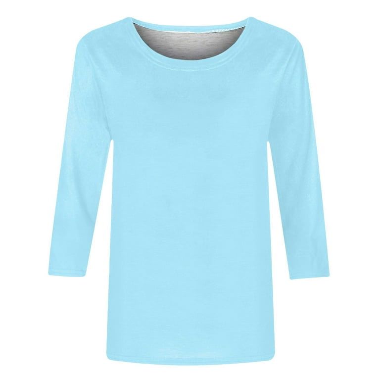 nerohusy Women's Plus Size 3/4 Sleeve Tee Shirts,Shirts for Women