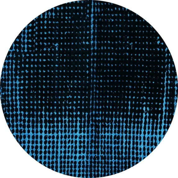 Ahgly Company Indoor Round Abstract Light Blue Modern Area Rugs, 3' Round