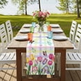thumbnail image 4 of Table Runners 70 Inches Long Dress Scarves, Tulips Spring Floral Farmhouse Coffee/Dining/Kitchen Table Decor, Holiday Table Runner, Flowers Butterfly Plaid Pastoral 13x70 Inch, 4 of 9