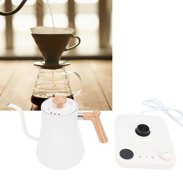 Gooseneck Electric Kettle, 1200W 304 Stainless Steel Electric Water Kettle with LCD Screen Timer, Temperature Control Teapot for Pour Over Coffee, Brew Tea, Boil Hot Water