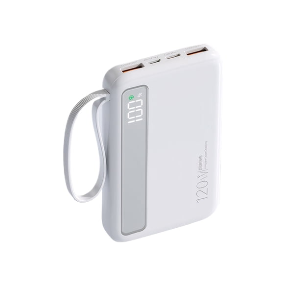 Cateissary Banco de energía compacto y portátil para cargar en cualquier lugar, carga rápida con cordón de gran capacidad de 10 000 mAh Baterías de general