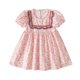 thumbnail image 2 of Vestido de verano de manga abullonada para niña, vestido de princesa con cuello cuadrado y encaje floral, vestido de manga corta para niña, 2 of 5
