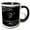 Black/White, variant on 3drose, Image of Scrolly Victorian Style Letter W, 11oz Two-tone Black Mug
