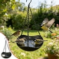 thumbnail image 2 of SLYNSHome Hanging Bird Bath for Outside Wood Hanging Birdbath & Bird Feeder for Outdoors Birds Water Wild Feeders Tray Bowl for Garden Balcony Decoration, 2 of 6
