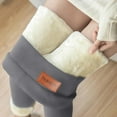 thumbnail image 5 of Winter Fleece Lined Leggings for Women,High Waist Stretchy Thick Leggings Gray 3XL, 5 of 5