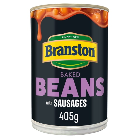 Branston Baked Beans With Sausages In Tomato Sauce 405G - British Baked Beans
