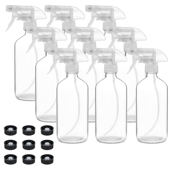 Botellas de aerosol de vidrio Suwimut, 16 oz (480 ml), paquete de 9 con gatillo
