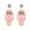 Pink, variant on Vibrant Popsicle Shape Dangle Earrings, Multicolor Crystal Inlaid Yellow Enamel Statement Earrings with Faux Pearl Accent