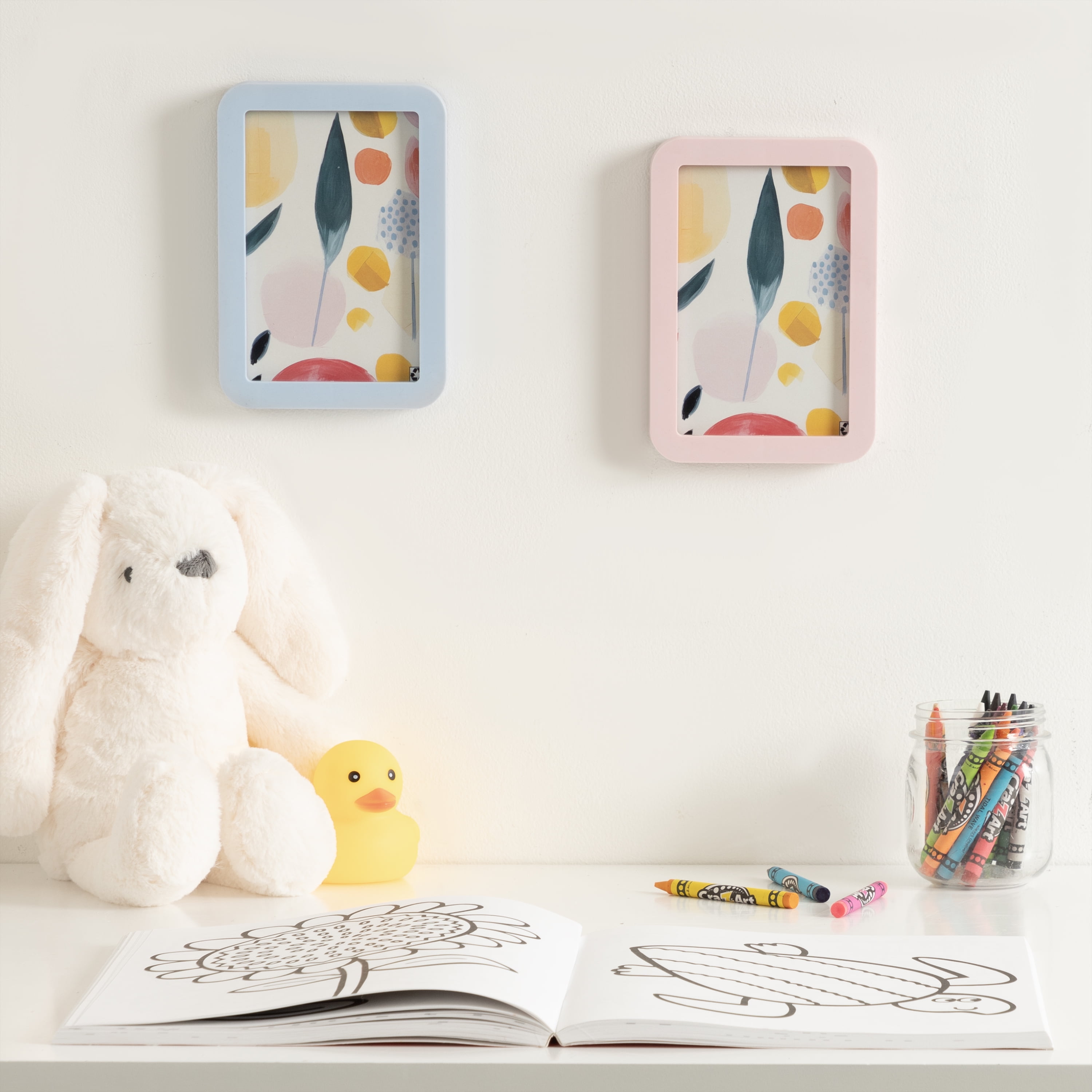 DesignOvation 4x6 Rounded Basic Light Blue Decorative Tabletop Picture Frame