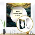 thumbnail image 3 of Designart "Symphony of Green Lines I" Minimalism Line Art Square Mirror For Wall Decor - Large Green Square Mirror Printed Wall Decor - Transitional Square Living Room Mirror, 3 of 5