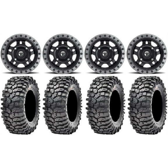 Fuel Anza Black 14" Wheels 30" Roxxzilla Tires Sportsman RZR Ranger