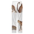 thumbnail image 6 of Four Leopards Elegant Spotted Cats Winter Female Pants Flannel High Waist Women Pants Lady Warm Straight Leg Plush Trousers, 6 of 7