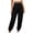 Black, variant on Womens Tapered Cargo Pants High Waist Wide Waistband Jogger Trousers with Pockets Casual Streetwear White