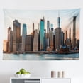 thumbnail image 1 of NYC Tapestry, Manhattan Skyline with Freedom Tower Reflection on Water Shore Urban Scenery Photo, Fabric Wall Hanging Decor for Bedroom Living Room Dorm, 2 Sizes, Multicolor, by Ambesonne, 1 of 1
