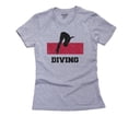 thumbnail image 1 of Poland Olympic - Diving - Flag - Silhouette Women's Cotton Grey T-Shirt, 1 of 2