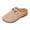 Beige, variant on Closed Toe Orthopedic Mule Slip On Flat Casual Shoes with Metal Buckle for Summer Walking Platform Slides