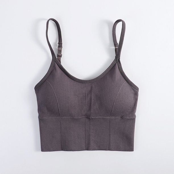 Chaleco interior deportivo con base en forma de U grande y hermoso que envuelve la espalda y el pecho con correa interior sin anillo de acero para mujer