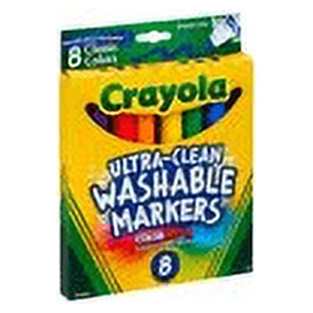 Crayola Broad Line Washable Markers Color Max, 8 Classic Colors (4 Packs)