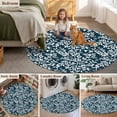 thumbnail image 5 of Navy Blue Spring Floral Round Area Rug 5Ft Washable Circle Rugs for Living Room Bedroom, Farmhouse Flowers Elegant Pastoral Non-Slip Carpet Floor Mats Indoor Outdoor Carpet Runner Home Decor, 5 of 8