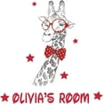 thumbnail image 2 of Hipster Giraffe Animal Cartoon Customized Wall Decal - Custom Vinyl Wall Art - Personalized Name - Baby Girls Boys Kids Bedroom Wall Decal Room Decor Wall Stickers Decoration Size (20x18 inch), 2 of 2